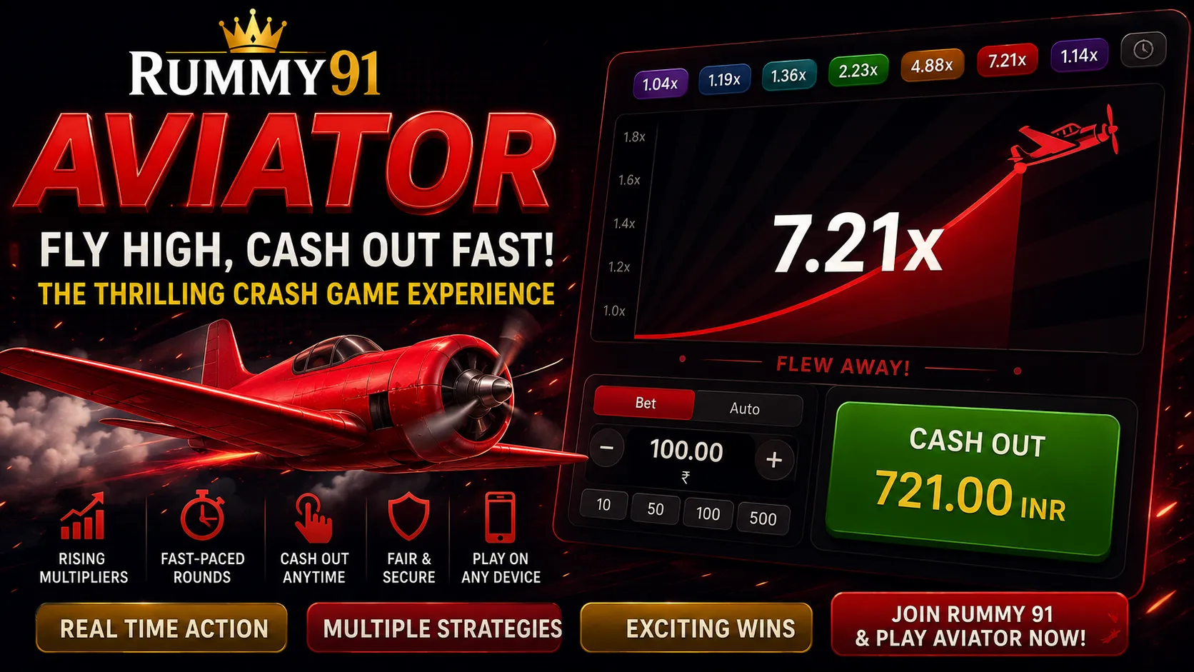 Aviator on Rummy 91